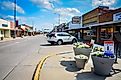 Ogallala, Nebraska / USA - August 21, 2013: The Lincoln Highway, the United State's first transcontinental highway, runs through a typical American main street in Ogallala, NE.