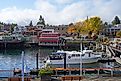 Landscape view of the waterfront in Friday Harbor, Washington. Editorial credit: EQRoy / Shutterstock.com