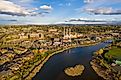 The Deschutes River running past Bend, Oregon.