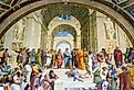  Greek Philosophers in the School of Athens, Raphael Rooms, Apostolic Palace, Vatican City.