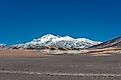 A view of Nevado Ojos del Salado - the world's highest active stratovolcano in Atacama Desert. 