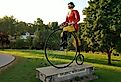 Large cyclist statue in Sparta, Wisconsin. Image credit Lena Platonova via Shutterstock.