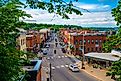 Aerial view of Stillwater, Minnesota. Editorial credit: Cheri Alguire / Shutterstock.com.