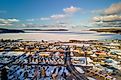 Aerial view of Munising, Michigan. Editorial credit: SNEHIT PHOTO / Shutterstock.com