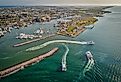 Overlooking Port Aransas, Texas marina.