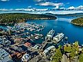 Aerial view of Friday Harbor, Washington.