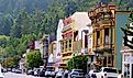 Vintage buildings with stores and restaurants taken in Ferndale, CA. Editorial credit: photojohn830 / Shutterstock.com