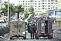 Palestinian protesters confronting Israeli forces. Image by Nadav Ganot (נדב גנות)/IDF Spokesperson's Unit via Wikipedia Commons