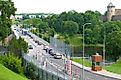 The border crossing between Russia and Estonia. Editorial credit: Karasev Victor / Shutterstock.com.