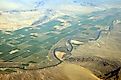 Aerial view of crop fields in California's Imperial Valley.