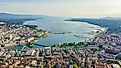 Aerial view of Lake Geneva.