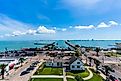 Aerial view of South Padre Island, Texas.