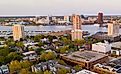 The Elizabeth River cuts through the Virginia towns of Portsmouth and Norfolk. 