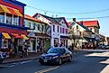 Shops and stores line the main street in St. Michaels, MD. Editorial credit: George Sheldon / Shutterstock.com