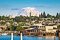 Mount Rainier reigning over Tacoma, Washington.