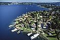 Aerial view of Mercer Island, Seattle, Washington.