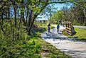 A bike trail in Bella Vista, Arkansas.