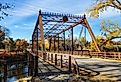 Bridge over the Mississippi River to Cleveland, Ohio in the fall.