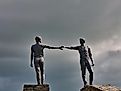 Hands Across the Divide - a sculpture on the western side of the Craigavon Bridge in Derry ~ Londonderry, NI, symbolising reconciliation after the Troubles.