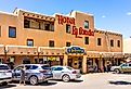 Downtown McCarthy's plaza square in Taos, New Mexico. Image credit Andriy Blokhin via Shutterstock