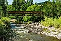 Footbridge over the Grande Ronde River near La Grande, Oregon.