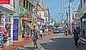 Commercial Street in Provincetown is home to a very eclectic range of stores, cafes and restaurants. Editorial credit: Mystic Stock Photography / Shutterstock.com