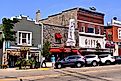 The downtown area of the famous Wisconsin vacation destination at the height of the summer tourist season in lake geneva