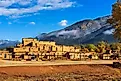 Ancient dwellings of Taos Pueblo in New Mexico. 