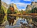 El Capitan and Merced River in the Autumn, Yosemite, California. Image credit Nadia Yong via shutterstock