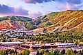 Aerial view of Park City in Utah during autumn.