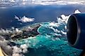 Midway Atoll from an airplane.