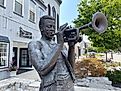 A statue of legendary jazz trumpeter Miles Davis in his birthplace of Alton, Illinois. Editorial credit: Matthew Dicker / Shutterstock.com