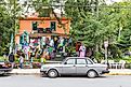 legendary Woodstock village, streets and store, architecture details.