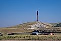 Anaconda Copper Mining Company smelter stack in Montana.