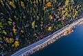 Aerial view of Cascade Lake Road in the Adirondacks. Image credit majicphotos via Shutterstock.