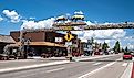 Famous elk antler arch in the downtown area of the town in the Star Valley of Wyoming. Editorial credit: melissamn / Shutterstock.com