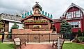 The world's largest cuckoo clock at the intersection of Main and Broadway Street in Sugarcreek, OH. Editorial credit: Alizada Studios / Shutterstock.com