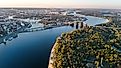 The Dnieper River flowing through Kyiv, Ukraine.