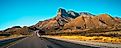 Road to Guadalupe Mountains National Park in Texas.