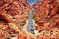 White Domes Road in the Valley of Fire State Park near Las Vegas in Nevada.