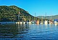 Bayview Marina at Lake Pend O'reille, Idaho, USA.