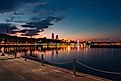 Caspian Sea shore at Baku, Azerbaijan.