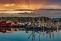 Commercial and sport fishing boats docked at Ilwaco boat basin, Ilwaco. Image credit Bob Pool via Shutterstock.