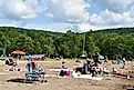 Glimmerglass State Park on Lake Otsego in Cooperstown, New York