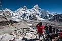 A view of Mt. Everest and Khumbu Glacier from the Kala Patthar summit, Nepal.