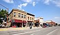 Downtown street in Cody, founded in 1896 by Colonel William F. “Buffalo Bill” Cody, designed with wide streets so his wagons could turn around as seen on August 26, 2018.