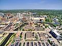 Aerial view of the city of Rochester in southeast Minnesota. 