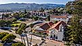 View of the historic Spanish Colonial era Mission San Buenaventura in Ventura, California