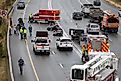 An accident on a highway.