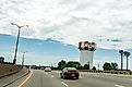 Traveling south on Interstate 71 past Florence's iconic water tower landmark. Editorial credit: JNix / Shutterstock.com